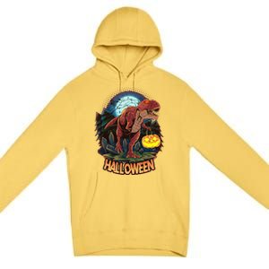 Cool Creepy Trex Dinosaur Halloween Premium Pullover Hoodie