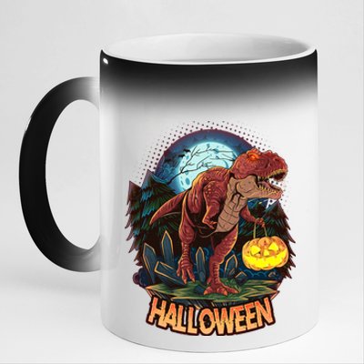 Cool Creepy Trex Dinosaur Halloween 11oz Black Color Changing Mug