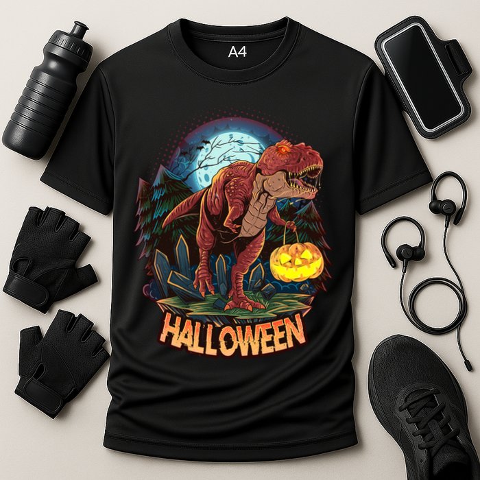 Cool Creepy Trex Dinosaur Halloween Cooling Performance Crew T-Shirt
