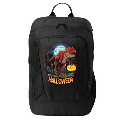 Cool Creepy Trex Dinosaur Halloween City Backpack