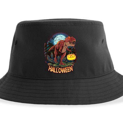 Cool Creepy Trex Dinosaur Halloween Sustainable Bucket Hat