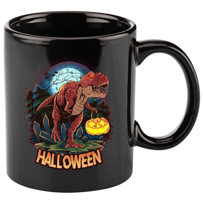 Cool Creepy Trex Dinosaur Halloween 11oz C Handle Ceramic Mug