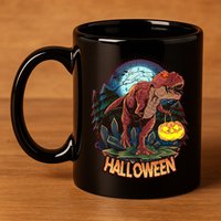 Cool Creepy Trex Dinosaur Halloween 11oz C Handle Ceramic Mug