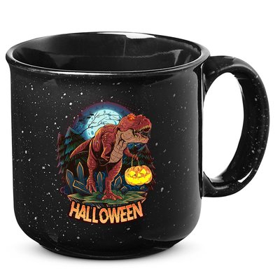 Cool Creepy Trex Dinosaur Halloween 15oz Campfire Ceramic Mug