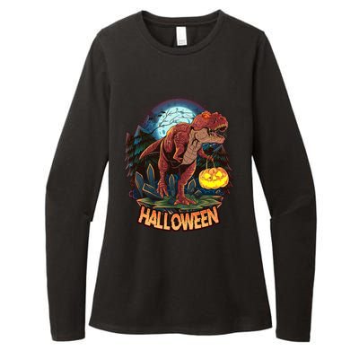 Cool Creepy Trex Dinosaur Halloween Womens CVC Long Sleeve Shirt