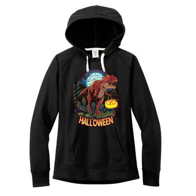 Cool Creepy Trex Dinosaur Halloween Women's Fleece Hoodie