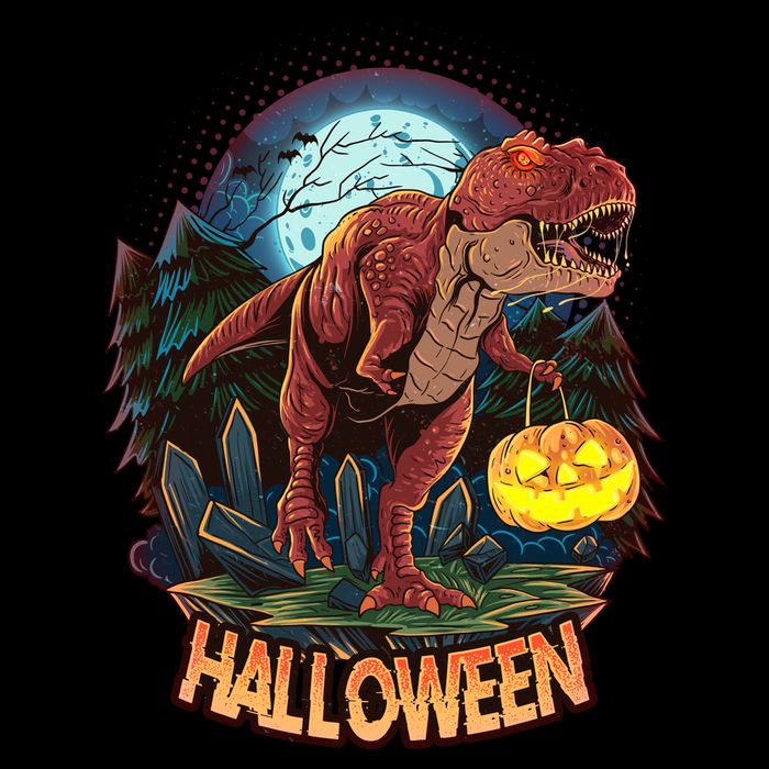 Cool Creepy Trex Dinosaur Halloween 16 in Basic Backpack