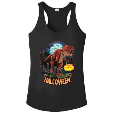 Cool Creepy Trex Dinosaur Halloween Ladies PosiCharge Competitor Racerback Tank