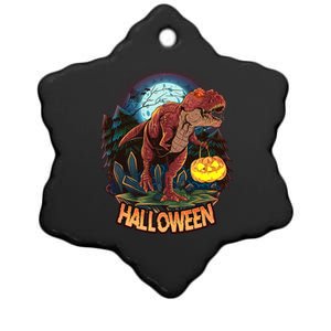 Cool Creepy Trex Dinosaur Halloween Ceramic Star Ornament