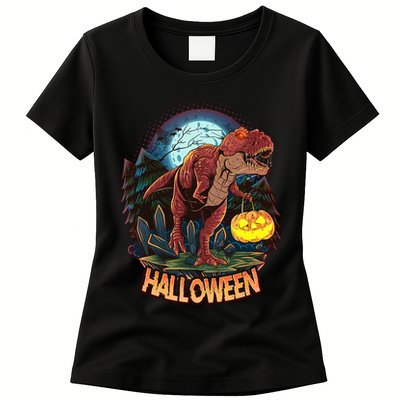 Cool Creepy Trex Dinosaur Halloween Womens T-Shirt