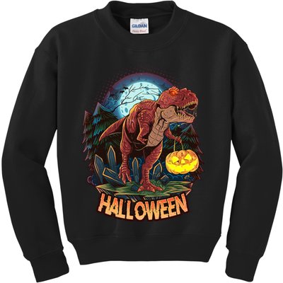 Cool Creepy Trex Dinosaur Halloween Kids Sweatshirt