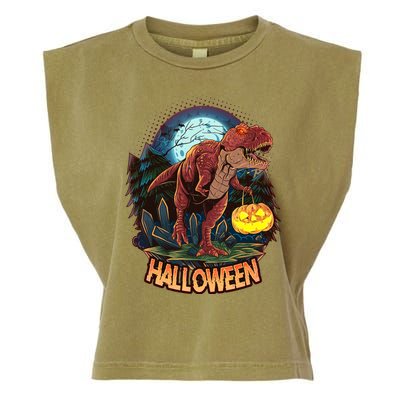 Cool Creepy Trex Dinosaur Halloween Garment-Dyed Women's Muscle Tee