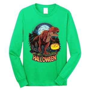 Cool Creepy Trex Dinosaur Halloween Long Sleeve Shirt