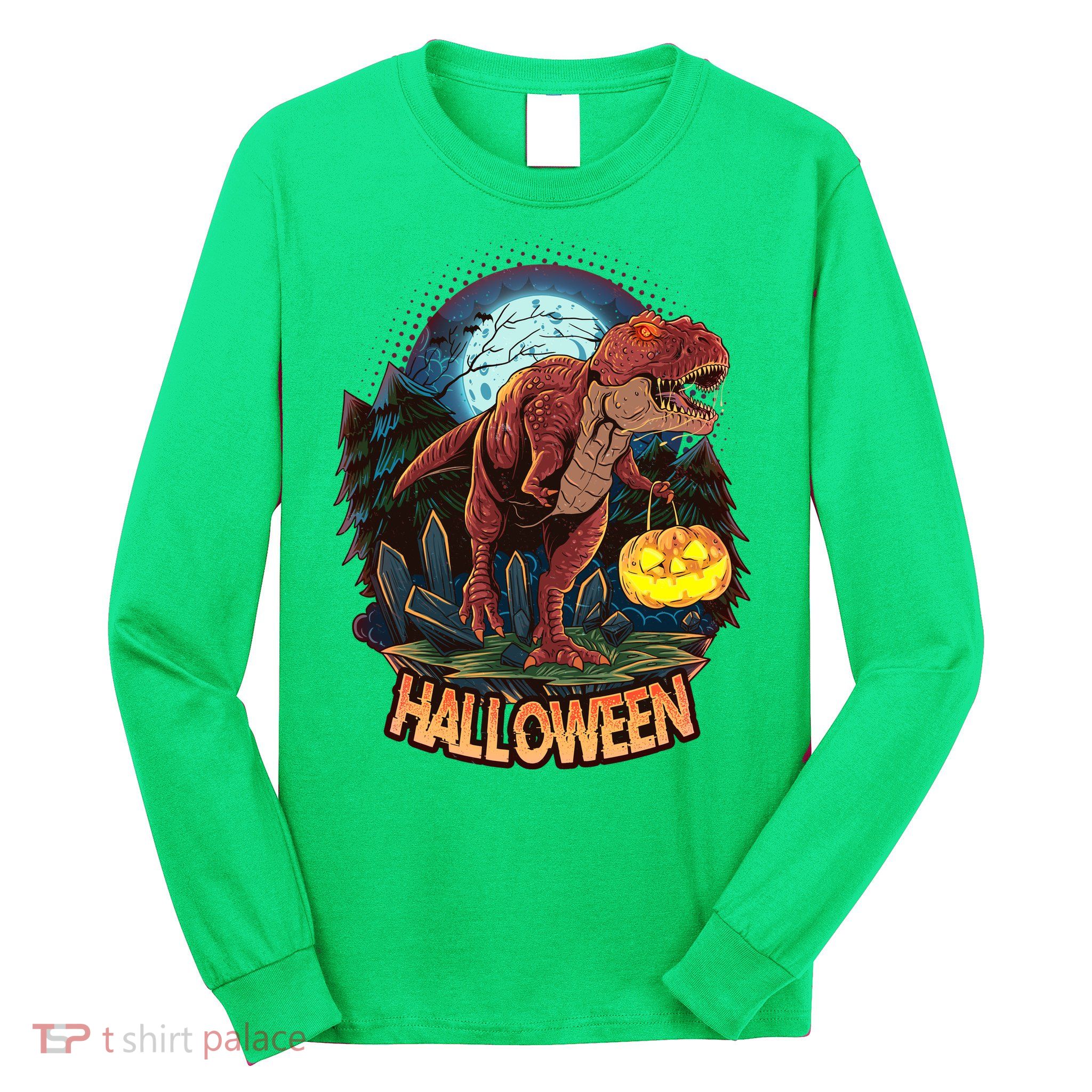 Cool Creepy Trex Dinosaur Halloween Long Sleeve Shirt