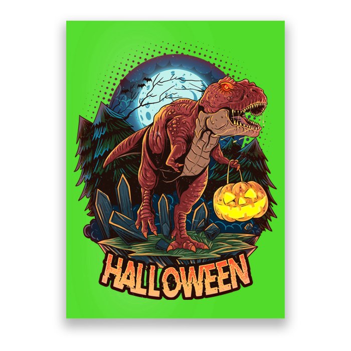 Cool Creepy Trex Dinosaur Halloween Poster