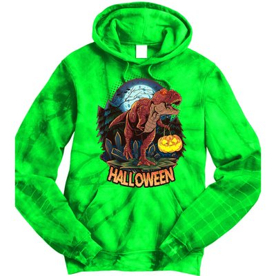 Cool Creepy Trex Dinosaur Halloween Tie Dye Hoodie