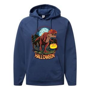 Cool Creepy Trex Dinosaur Halloween Performance Fleece Hoodie