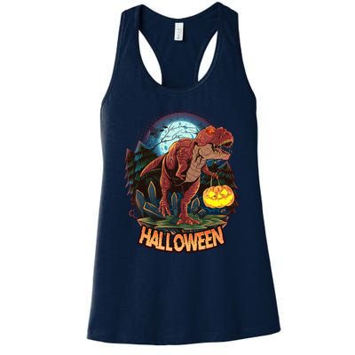 Cool Creepy Trex Dinosaur Halloween Women's Racerback Tank