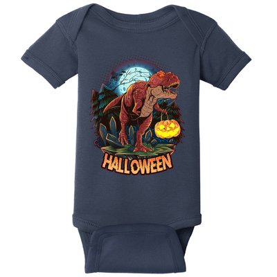 Cool Creepy Trex Dinosaur Halloween Baby Bodysuit