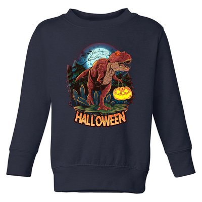 Cool Creepy Trex Dinosaur Halloween Toddler Sweatshirt