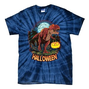 Cool Creepy Trex Dinosaur Halloween Tie-Dye T-Shirt