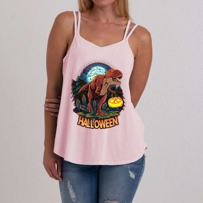 Cool Creepy Trex Dinosaur Halloween Women's Strappy Tank