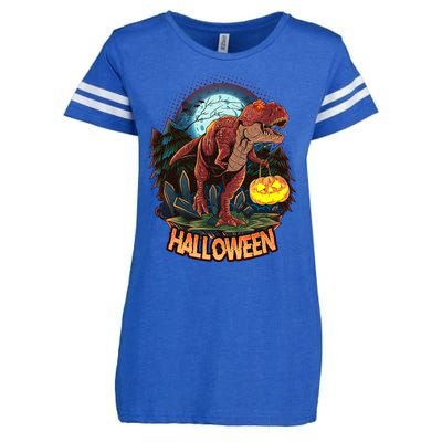 Cool Creepy Trex Dinosaur Halloween Enza Ladies Jersey Football T-Shirt