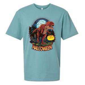 Cool Creepy Trex Dinosaur Halloween Sueded Cloud Jersey T-Shirt