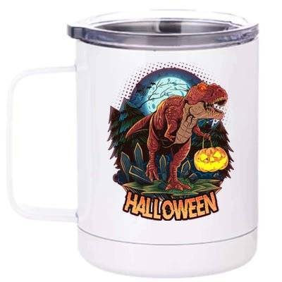 Cool Creepy Trex Dinosaur Halloween 12 oz Stainless Steel Tumbler Cup