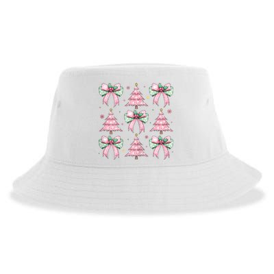 Coquette Christmas Trees And Bows Womans Sustainable Bucket Hat