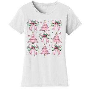 Coquette Christmas Trees And Bows Womans Women's T-Shirt