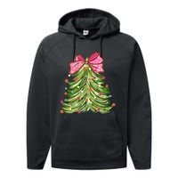 Coquette Christmas Tree Cute Happy Holidays Trendy Performance Fleece Hoodie