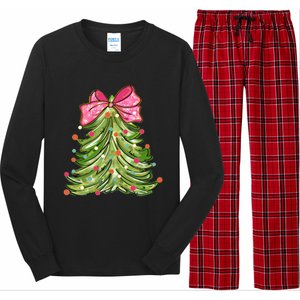 Coquette Christmas Tree Cute Happy Holidays Trendy Long Sleeve Pajama Set