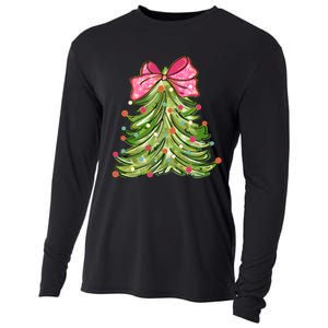 Coquette Christmas Tree Cute Happy Holidays Trendy Cooling Performance Long Sleeve Crew