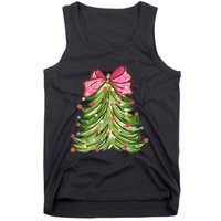 Coquette Christmas Tree Cute Happy Holidays Trendy Tank Top