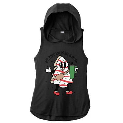 Cute Christmas Tree Cake Out Here Lookin Like A Snack Boojee Cool Gift Ladies PosiCharge Tri-Blend Wicking Draft Hoodie Tank