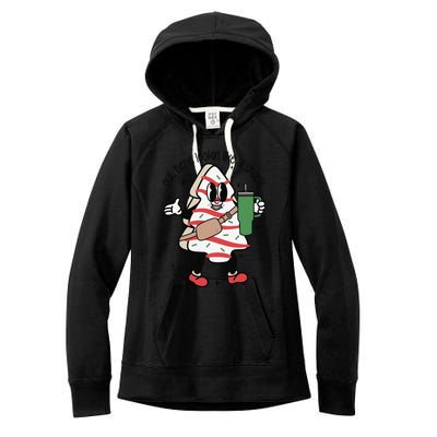 Cute Christmas Tree Cake Out Here Lookin Like A Snack Boojee Cool Gift Women's Fleece Hoodie