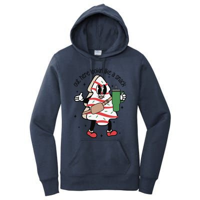 Cute Christmas Tree Cake Out Here Lookin Like A Snack Boojee Cool Gift Women's Pullover Hoodie