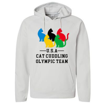 Cat Cuddling Team Performance Fleece Hoodie