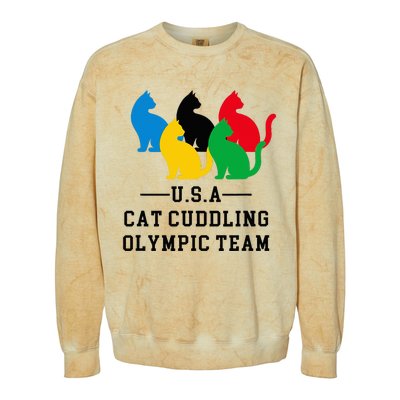 Cat Cuddling Team Colorblast Crewneck Sweatshirt