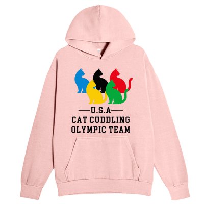 Cat Cuddling Team Urban Pullover Hoodie