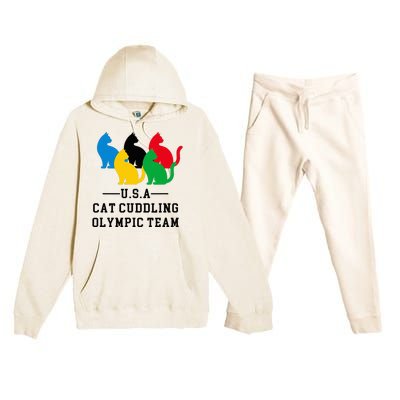 Cat Cuddling Team Premium Hooded Sweatsuit Set