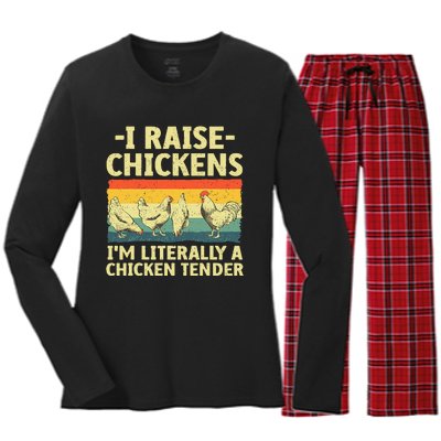 Cool Chicken Tender Art For Women Poultry Chicken Women's Long Sleeve Flannel Pajama Set 