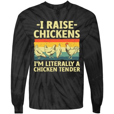 Cool Chicken Tender Art For Women Poultry Chicken Tie-Dye Long Sleeve Shirt