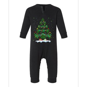 Cannabis Christmas Tree Xmas Funny Smoking Weed Marijuana Infant Fleece One Piece