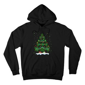 Cannabis Christmas Tree Xmas Funny Smoking Weed Marijuana Hoodie