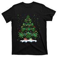 Cannabis Christmas Tree Xmas Funny Smoking Weed Marijuana T-Shirt