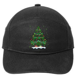 Cannabis Christmas Tree Xmas Funny Smoking Weed Marijuana 7-Panel Snapback Hat