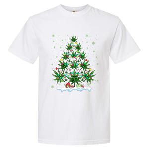 Cannabis Christmas Tree Xmas Funny Smoking Weed Marijuana Garment-Dyed Heavyweight T-Shirt