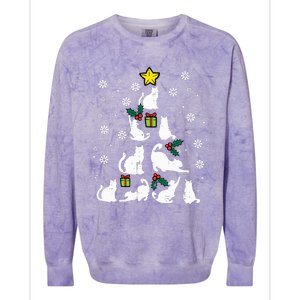 Cats Christmas Tree Cute Cat Lover Xmas Winter Colorblast Crewneck Sweatshirt